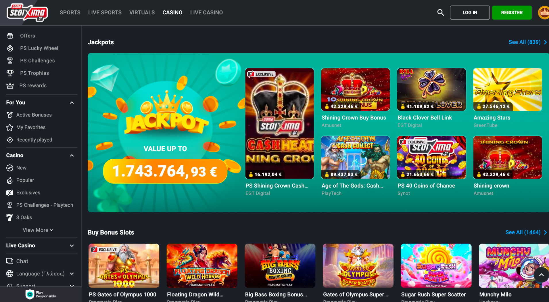 Pamestoixima Casino