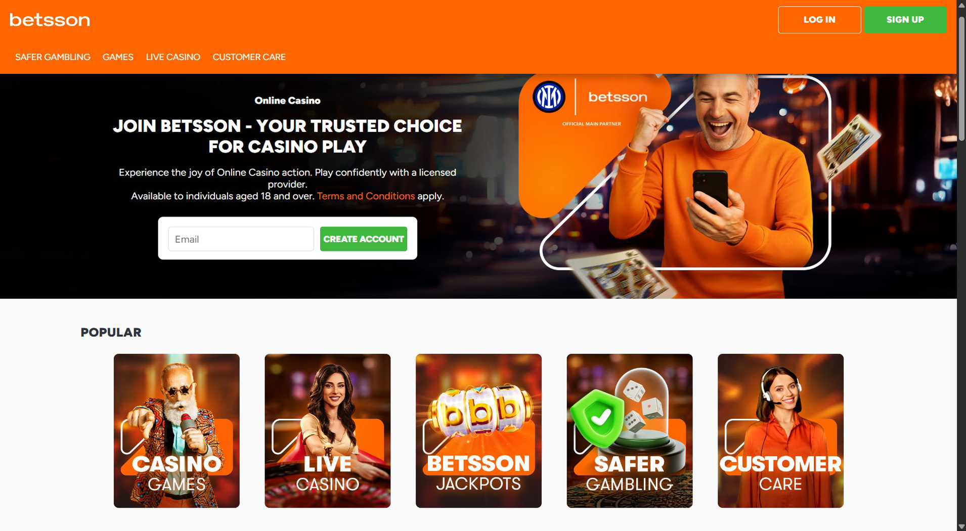 6. Betsson Casino- Γρήγορες πληρωμές στο διαδικτυακό καζίνο